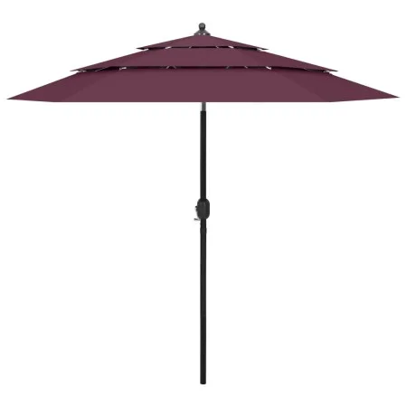 3-stöckiger Regenschirm mit burgunderroter Aluminiumstange 2,5 m von vidaXL, Sonnenschirme - Ref: Foro24-313864, Preis: 71,61...