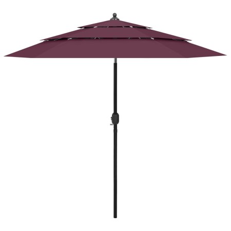 3-stöckiger Regenschirm mit burgunderroter Aluminiumstange 2,5 m von vidaXL, Sonnenschirme - Ref: Foro24-313864, Preis: 72,96...