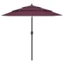 3-stöckiger Regenschirm mit burgunderroter Aluminiumstange 2,5 m von vidaXL, Sonnenschirme - Ref: Foro24-313864, Preis: 71,61...