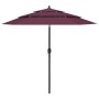 3-stöckiger Regenschirm mit burgunderroter Aluminiumstange 2,5 m von vidaXL, Sonnenschirme - Ref: Foro24-313864, Preis: 72,96...