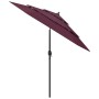 3-stöckiger Regenschirm mit burgunderroter Aluminiumstange 2,5 m von vidaXL, Sonnenschirme - Ref: Foro24-313864, Preis: 72,96...