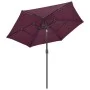 3-stöckiger Regenschirm mit burgunderroter Aluminiumstange 2,5 m von vidaXL, Sonnenschirme - Ref: Foro24-313864, Preis: 71,61...