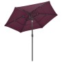 3-stöckiger Regenschirm mit burgunderroter Aluminiumstange 2,5 m von vidaXL, Sonnenschirme - Ref: Foro24-313864, Preis: 72,96...
