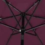 3-stöckiger Regenschirm mit burgunderroter Aluminiumstange 2,5 m von vidaXL, Sonnenschirme - Ref: Foro24-313864, Preis: 71,61...