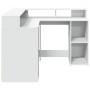 Engineered wood white desk with LED light 130x130x91 cm by , Desks - Ref: Foro24-3309447, Price: 211,63 €, Discount: %