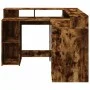Schreibtisch mit LED-Beleuchtung, Eichenholz in Raucheiche-Optik, 130x130x91cm. von , Schreibtische - Ref: Foro24-3309451, Pr...
