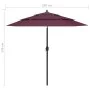 3-stöckiger Regenschirm mit burgunderroter Aluminiumstange 2,5 m von vidaXL, Sonnenschirme - Ref: Foro24-313864, Preis: 71,61...