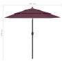 3-stöckiger Regenschirm mit burgunderroter Aluminiumstange 2,5 m von vidaXL, Sonnenschirme - Ref: Foro24-313864, Preis: 72,96...