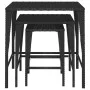 Stackable garden tables, 3 units, black synthetic rattan by , Garden tables - Ref: Foro24-3324829, Price: 69,20 €, Discount: %
