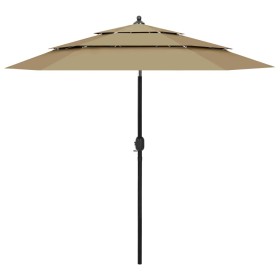 3-tier parasol with taupe gray aluminum pole 2.5 m by vidaXL, Umbrellas - Ref: Foro24-313863, Price: 77,52 €, Discount: %