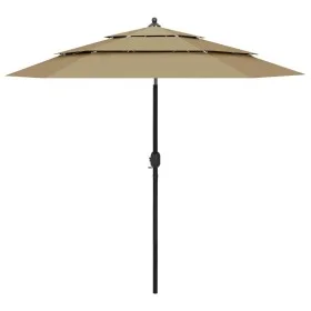 3-tier parasol with taupe gray aluminum pole 2.5 m by vidaXL, Umbrellas - Ref: Foro24-313863, Price: 76,05 €, Discount: %