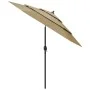 3-stufiger Sonnenschirm mit taupegrauem Aluminiummast 2,5 m von vidaXL, Sonnenschirme - Ref: Foro24-313863, Preis: 76,00 €, R...