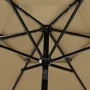 3-tier parasol with taupe gray aluminum pole 2.5 m by vidaXL, Umbrellas - Ref: Foro24-313863, Price: 77,52 €, Discount: %