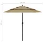 3-tier parasol with taupe gray aluminum pole 2.5 m by vidaXL, Umbrellas - Ref: Foro24-313863, Price: 77,52 €, Discount: %