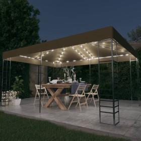 Garden gazebo tent with LED light strip 3x4m taupe 180 g/m² by , Tents and gazebos - Ref: Foro24-3070310, Price: 291,53 €, Di...