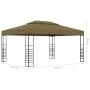 Garden gazebo tent with LED light strip 3x4m taupe 180 g/m² by , Tents and gazebos - Ref: Foro24-3070310, Price: 297,45 €, Di...