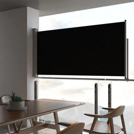 Toldo lateral retráctil para patio 120x300 cm negro de , Sombrillas - Ref: Foro24-45187, Precio: 72,43 €, Descuento: %