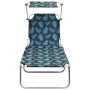 Folding lounge chair with canopy, aluminum frame with leaf pattern. by , Loungers - Ref: Foro24-310364, Price: 67,00 €, Disco...