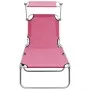 Faltbarer Liegestuhl mit rosa Aluminiumdach von , Liegen - Ref: Foro24-310363, Preis: 67,01 €, Rabatt: %