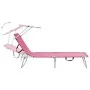 Faltbarer Liegestuhl mit rosa Aluminiumdach von , Liegen - Ref: Foro24-310363, Preis: 67,01 €, Rabatt: %