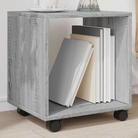 Rollcontainer aus grauem Sonoma-Ingenieurholz mit Rädern, 37x33x42,5 cm. von , Seitentische - Ref: Foro24-853133, Preis: 25,8...
