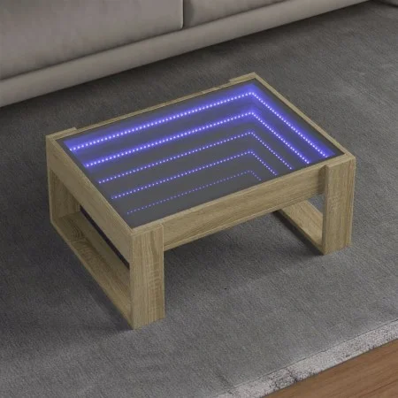 Coffee table with Infinity LED Sonoma oak 70x53x30 cm by , Coffee table - Ref: Foro24-847632, Price: 81,06 €, Discount: %