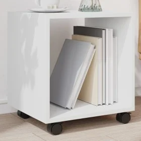 Engineered wood white rolling cabinet 37x33x42.5 cm by , Side tables - Ref: Foro24-853128, Price: 32,56 €, Discount: %