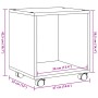 Rollschrank aus weißem Ingenieurholz mit Rädern, 37x33x42,5 cm. von , Seitentische - Ref: Foro24-853128, Preis: 33,12 €, Raba...
