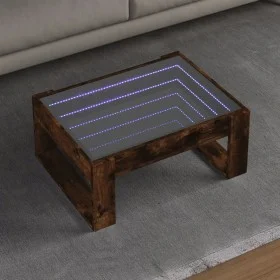 Coffee table with Infinity LED smoked oak 70x53x30 cm by , Coffee table - Ref: Foro24-847634, Price: 81,06 €, Discount: %
