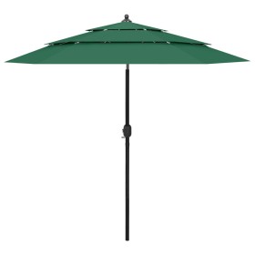 3-tier parasol with green aluminum pole 2.5 m by vidaXL, Umbrellas - Ref: Foro24-313861, Price: 67,94 €, Discount: %