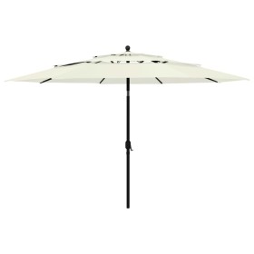 3-stufiger Sonnenschirm mit sandfarbenem Aluminiummast 3,5 m von vidaXL, Sonnenschirme - Ref: Foro24-313876, Preis: 101,11 €,...