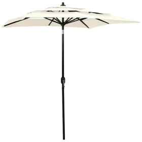 Sombrilla de 3 niveles con poste de aluminio arena 2x2 m de vidaXL, Sombrillas - Ref: Foro24-313844, Precio: 79,96 €, Descuen...