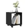 Rollschrank aus schwarzem Ingenieurholz mit Rädern, 37x33x42,5 cm. von , Seitentische - Ref: Foro24-853129, Preis: 31,58 €, R...