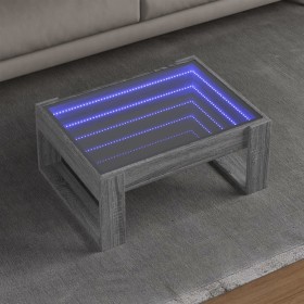 Mesa de centro con Infinity LED gris Sonoma 70x53x30 cm by , Coffee table - Ref: Foro24-847635, Price: 85,29 €, Discount: %