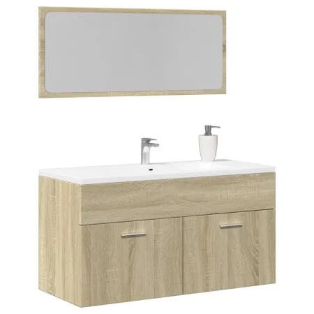 Badezimmermöbel-Set, 2-teilig, aus Sperrholz in Eichenholzoptik Sonoma. von , Badezimmermöbel - Ref: Foro24-849647, Preis: 71...