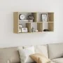 Wall shelf made of engineered Sonoma oak wood 100x25x50 cm by , Shelves and shelves - Ref: Foro24-853274, Price: 52,72 €, Dis...