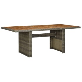 Brown synthetic rattan and solid acacia wood garden table by vidaXL, Garden tables - Ref: Foro24-313314, Price: 246,44 €, Dis...