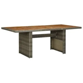 Brown synthetic rattan and solid acacia wood garden table by vidaXL, Garden tables - Ref: Foro24-313314, Price: 188,87 €, Dis...