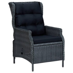 Gartenliege mit dunkelgrauen synthetischen Rattankissen von vidaXL, Gartenstühle - Ref: Foro24-313300, Preis: 253,76 €, Rabat...