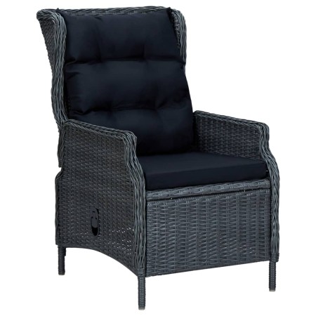 Gartenliege mit dunkelgrauen synthetischen Rattankissen von vidaXL, Gartenstühle - Ref: Foro24-313300, Preis: 253,76 €, Rabat...