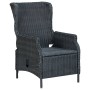 Sillón reclinable de jardín cojines ratán sintético gris oscuro de vidaXL, Sillas de jardín - Ref: Foro24-313300, Precio: 253...