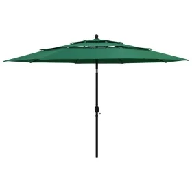 3-stufiger Sonnenschirm mit grünem Aluminiummast 3,5 m von vidaXL, Sonnenschirme - Ref: Foro24-313877, Preis: 135,04 €, Rabat...