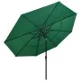 Sombrilla de 3 niveles con poste de aluminio verde 3,5 m de vidaXL, Sombrillas - Ref: Foro24-313877, Precio: 135,04 €, Descue...