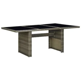 Garden table in brown synthetic rattan and tempered glass by vidaXL, Garden tables - Ref: Foro24-313313, Price: 175,20 €, Dis...