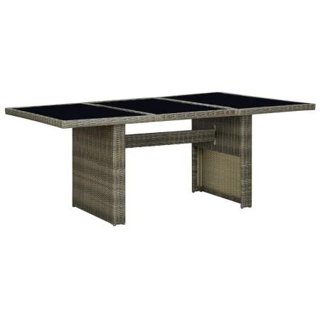 Garden table in brown synthetic rattan and tempered glass by vidaXL, Garden tables - Ref: Foro24-313313, Price: 175,20 €, Dis...