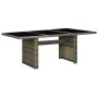 Garden table in brown synthetic rattan and tempered glass by vidaXL, Garden tables - Ref: Foro24-313313, Price: 226,69 €, Dis...