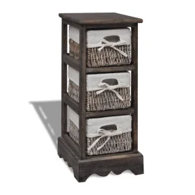 Shelf with 3 brown woven storage baskets by , Lockers and storage cabinets - Ref: Foro24-240799, Price: 90,31 €, Discount: %