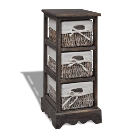 Shelf with 3 brown woven storage baskets by , Lockers and storage cabinets - Ref: Foro24-240799, Price: 92,26 €, Discount: %