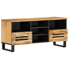 Mueble de TV madera maciza de mango rugosa 100x34x46 cm von , CD- und DVD-Speicher - Ref: Foro24-377524, Preis: 99,40 €, Raba...