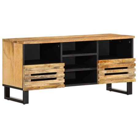 Mueble de TV madera maciza de mango rugosa 100x34x46 cm von , CD- und DVD-Speicher - Ref: Foro24-377524, Preis: 99,40 €, Raba...